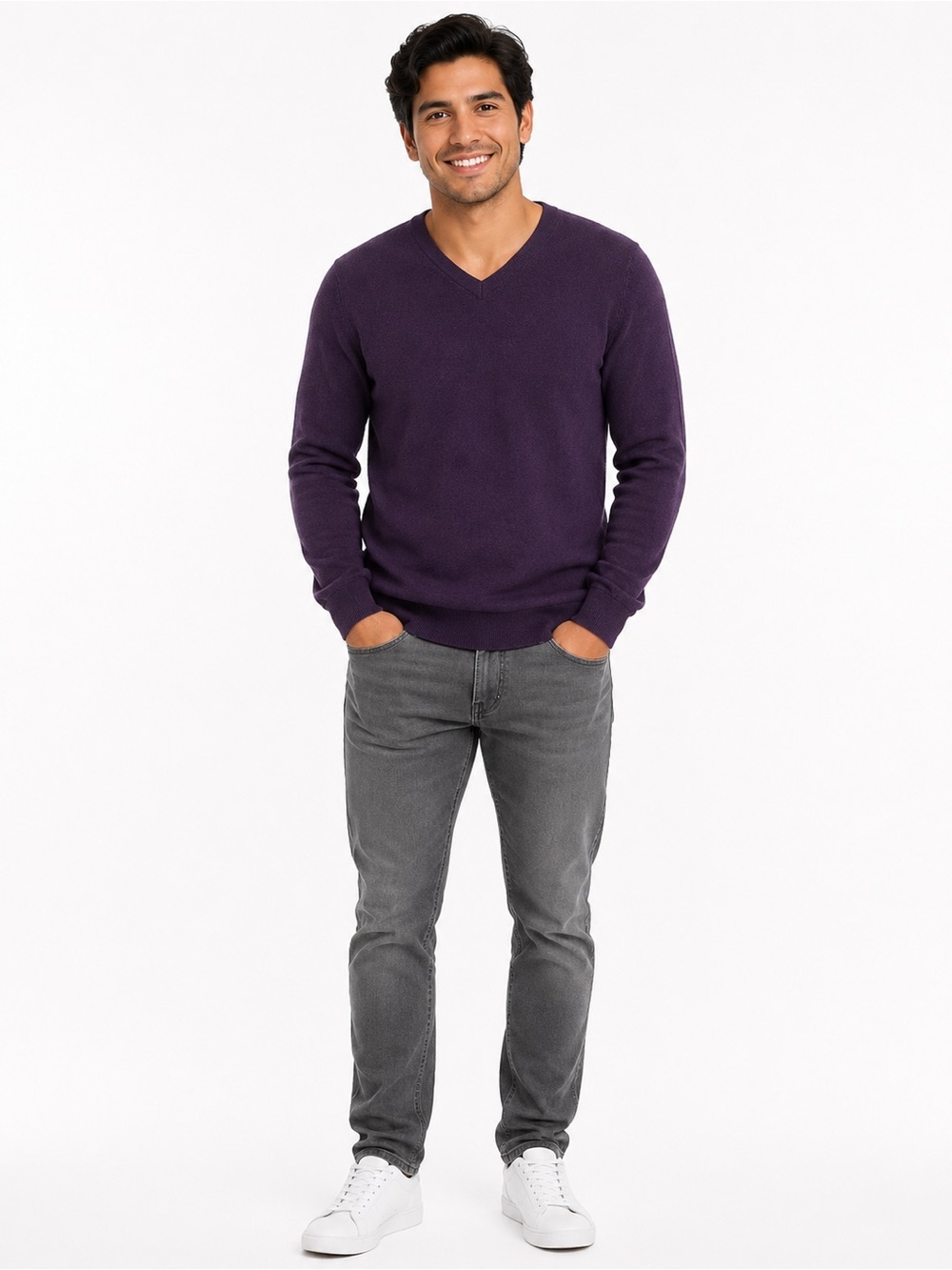GAP V-Neck Sweater in Plum